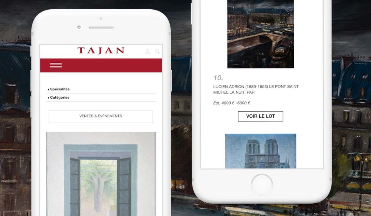 Mobile website design for Tajan